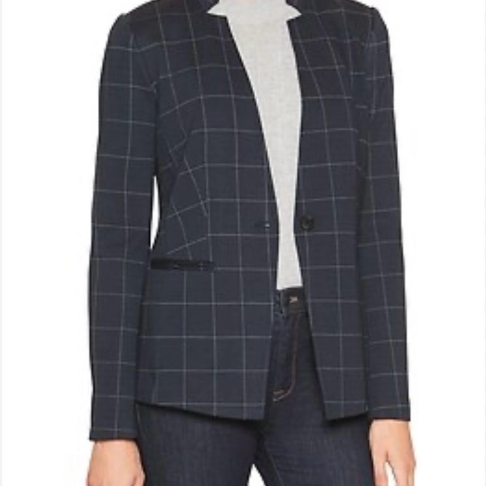 Banana Republic Gray Checkered Blazer 14/XL